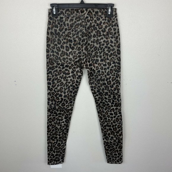 Veronica Beard Jeans Brooke Skinny Coated Leopard Size 24/00 Mid Rise Skinny - Picture 6 of 9